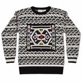 Vintage 80's Black and White Bejeweled Sweater