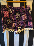 Handmade Purple and Whit Bark Cloth Three Piece Set