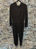 Gently Used Foxblood Black Hooded Jumpsuit