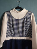 Vintage blue and white long sleeve dress