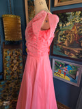 Vintage 60s Pink Sequin Formal Prom Dress