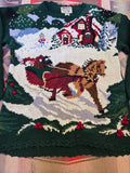 Vintage 90s Knit Horse Carriage Sweater
