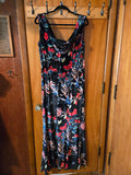Gently Used Unique Vintage Floral & Butterfly Velvet Maxi