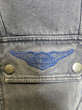 Vintage 90s Harley Davidson Denim Vest with Pockets