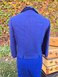 Vintage 60s Blue Velvet Collared Blazer Jacket
