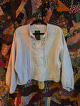 XL Vintage 70s Pastel Blue Peasant Top