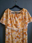 Vintage Volup Yellow Floral peasant dress