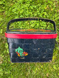 Vintage 60s Black & Red Strawberry Basket Purse