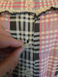 Vintage 50s pink and black plaid snap waist dress