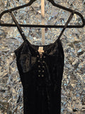 Gently Used Super Low Fat Black Velvet Dress
