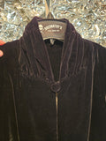 Vintage Gathered Black Velvet Coat