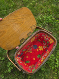 Vintage 60s Quad Cities Hand Painted Basket Purse