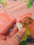 Vintage 60s Pink with Yellow Rose Print Square Scarf