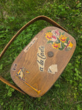 Vintage 60s Quad Cities Hand Painted Basket Purse