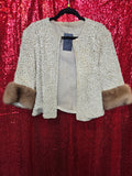 Vintage 50s Ribbon Jacket with Mink Fur Cuffs
