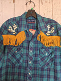Unforgiven Upcycled Cactus Green Plaid Western