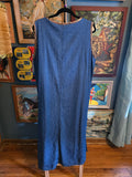 Vintage 90s Denim and Leopard Drint Dress
