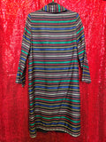 Vintage 50s Reversible Rainbow Striped Over Coat