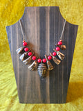Unforgiven Cow Teeth & Brass Pendant Necklace