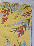Vintage 60s yellow wild flower square silk scarf