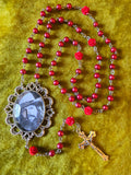 Abernathy's The Ride Red Rosary Pearl Necklace
