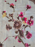 Vintage 60s white pink & yellow floral square silk scarf
