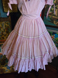 Vintage 60s Purple Gingham Square Dancing Dress