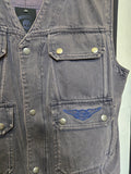 Vintage 90s Harley Davidson Denim Vest with Pockets