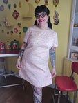 Vintage 60s pink and orange abstract print dress