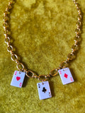 Red's 'The Gambler' Gold Chain Ace Card Necklace