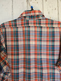 Unforgiven Upcycled Rose Orange Green Plaid Western