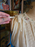 Vintage 50s sheer pasyel yellow top with lace collar