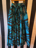 Handmade African Teal and Black Print Top & Pant Set