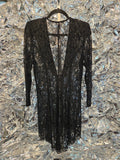 Vintage Black Lace Single Button Duster