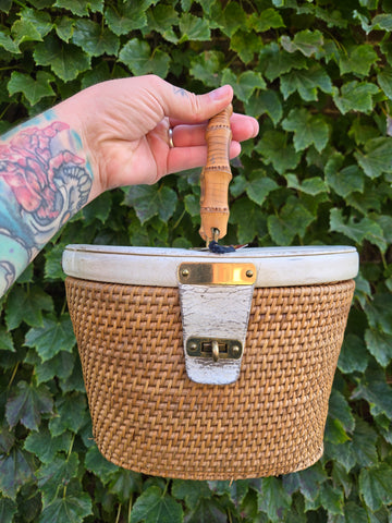 Vintage Wicker Bucket Bag