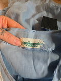 Vintage 50s Blue Sheer White Ruffle Collar Dress