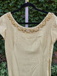 Vintage 60s Yellow Formal Pencil Dress