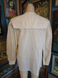 Vintage 90s white cotton sailor top with black bow