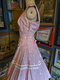 Vintage 50's Claudia Young Pink Polka Dot Dress