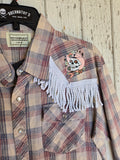 Unforgiven Upcycled Skull Cowboy Red Plaid Western