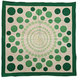 Vintage 60s Green Polka Dot Polyester Square Scarf