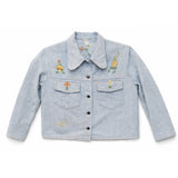 Vintage 70s Embroidered Mushroom Denim Jacket