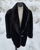 Vintage 1980s I Magnin Faux Fur Striped Coat