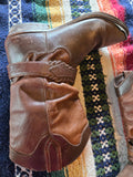 Vintage 80s Brown Leather Cowboy Boot Men's 9.5