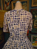 Vintage 60s Purple and White Rose & floral dress
