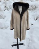 Vintage 60s Faux Fur Brown and Ivory Coat