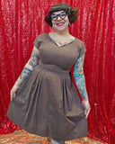 Vintage 50s Brown and White Polka Dot Dress