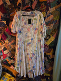 4X Vintage 90s white sheer floral dress