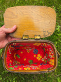 Vintage 60s Quad Cities Hand Painted Basket Purse