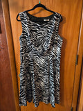 Gently Used Fit and Flare Black & White Zebra Dress
